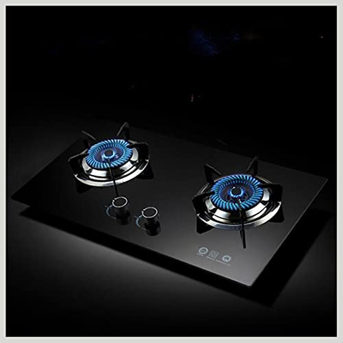 Cuisinière À Gaz, Table De Cuisson À Gaz Avec 2 Brûleurs, Dessus De Table Et Deux Installations Intégrées, Boutons Métalliques Résistants À La Fonte En Acier Inoxydable GPL, NG, 4,2 KW (Size : NG)