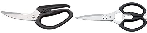 WMF Geflügelschere mit integriertem Knochenbrecher 23 cm & Küchenschere 23 cm, Haushaltsschere, Schere Küche, Cromargan Edelstahl, Kunststoffgriff, Universal-Schere mit Flaschenöffner und Dosenheber