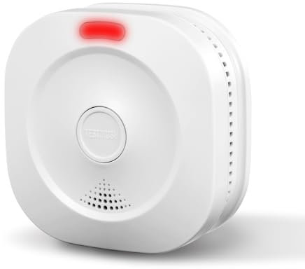 ZYTA Smoke Alarm for Home,10-Year Battery Fire Alarm, LED Indicator,Big Test/Silence Button,Smoke Detector Conforms to EN 14604 Standard, 1956(1 Pack)