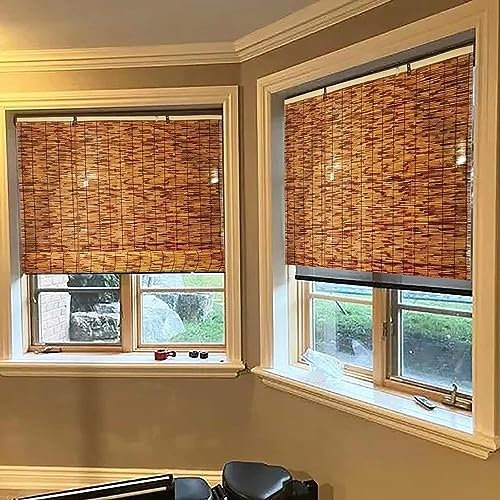 Rollos Bambus thermische Fenster Roman Shades, Lift Bambus Outdoor-Jalousien, Brown 120 140 160 220 180 100cm Garten Hanging Sichtschutz Fenster Rollo Seitenzugrollo Privatsphäre