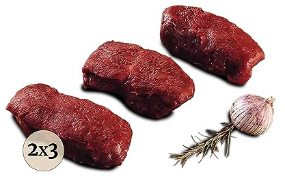 Büffel Bill Büffel Filet Steak 2x200g I Zart-saftiges, aromatisches Tenderloin vom italienischen Wasserbüffel Büffelfilet zum Kurzbraten und Grillen