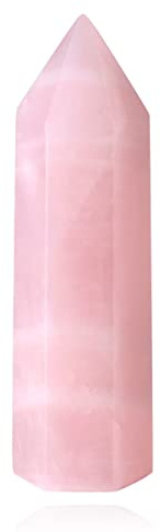 XIANNVI 2 Colonne de Cristal Hexagonale Cristal de Quartz Rose Naturelle Baguette en Cristal de Guérison pour Reiki, Chakra, Méditation et Décoration, Cadeau