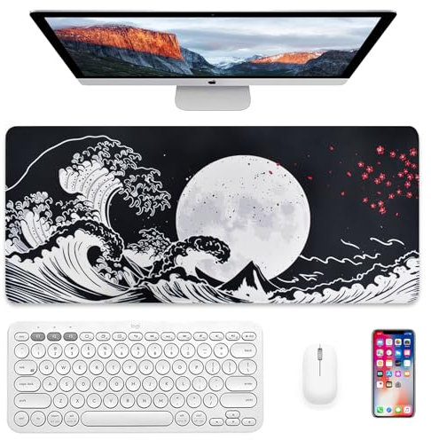 Alfombrilla Ratón, Mouse Pad Grande Antideslizante e Impermeable para Escritorio, 800x300x3mm, Alfombrilla Gaming para PC Ratón y Teclado con Base de Goma Antideslizante