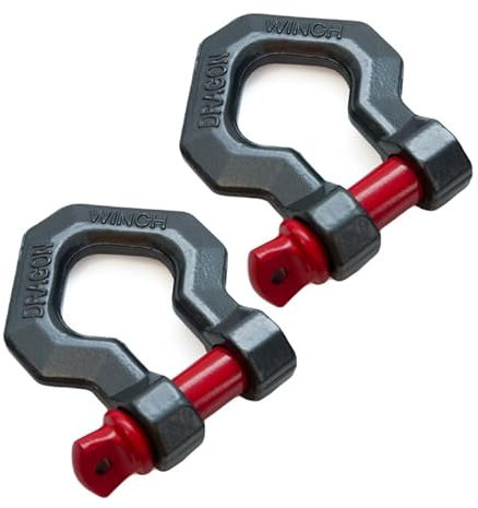 Dragon Winch Manille en Acier 3/4 | Lot de 2 manilles haute résistance 4,75T / 4750 kg | Manilles universelles pour treuils à câble | Manilles durables en acier de haute qualité | Accessoire Treuil