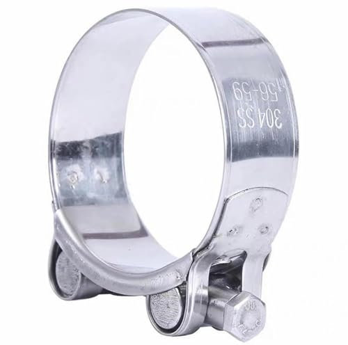 DZSFDGDDFGD Endrohre Auto- Und Motorradauspuffrohr Edelstahl Stahlrohr Schlauchschelle Clip Fester Clip Universal-Rohrschelle Auspuffblenden(44-47MM)