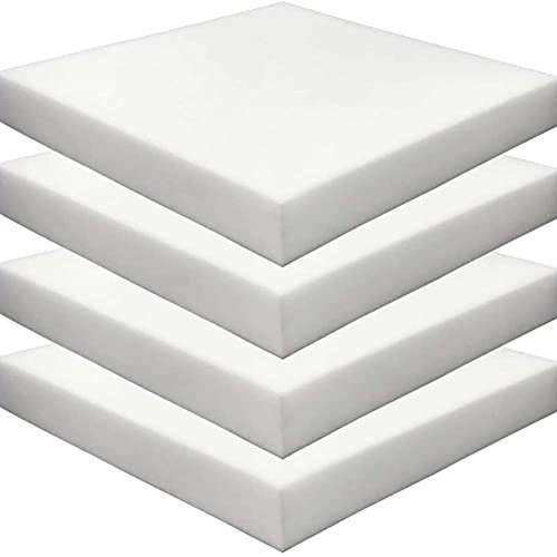 Hochbelastbare Schaumstoffkissen für Stuhl, Sofa, Esszimmer, 4 Stück, quadratische Polsterschaumplatten, leicht zu schneiden, Bodenmatte