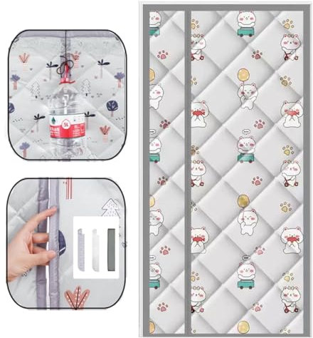 Wärmeschutzvorhang Winter Magnetisch Isolier Schutz Panel-Isolierung Thermo Türvorhang Kälteschutz Wasserdicht Winddicht Geräuschisolierung Für Balkontür Wohnzimmer90x210cm(110x220cm)