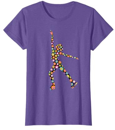 Ice Skating Floral Figure Skater Winter Sports Skate Gifts T-Shirt