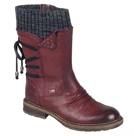 warehouse deal Stiefel Damen Schwarz Stylisch & Praktisch Winterstiefel Damen Casual Spitze Zehe Klobiger Blockabsa black week angebote barfußschuhe damen sale