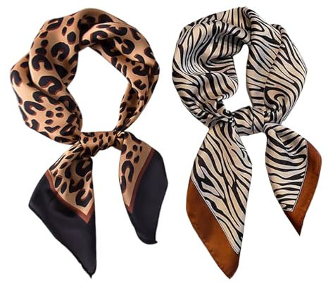 Diadema y Pañuelo Para Mujer, Estampado de Leopardo y Cebra Para Accesorios