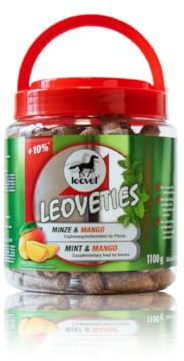 Leovet Leoveties Menta & Mango | 1,1 kg | Alimento complementare per Cavalli | Snack per l'allenamento o Come ricompensa | Senza aromi Artificiali & additivi | Conforme ADMR
