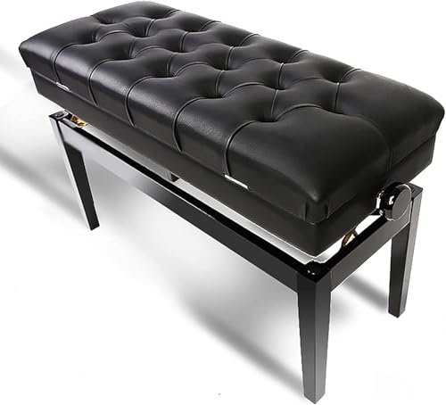 Höhenverstellbare Klavierbank, bequemer Keyboardsitz, 50-60 cm, 86 x 36 cm, stabiler & stilvoller Musikhocker für Pianisten, ideal für Zuhause & Studio