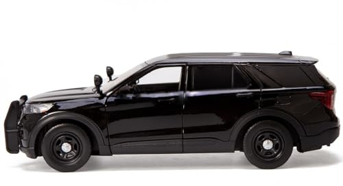 2022 Police Interceptor Utility Unmarked Slick-Top Black 1/24 Diecast Model Car by Motormax 76990BK