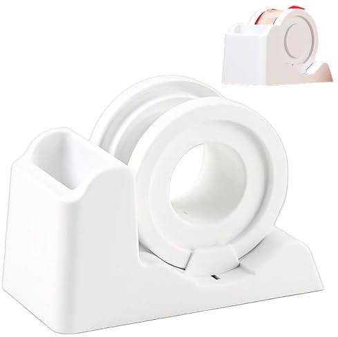 Dispensatore di nastro - supporto per nastro adesivo da ufficio per ufficio, scuola e casa | Taglierina per nastro ricaricabile, organizer per cancelleria durevole, rotolo di nastro compatto