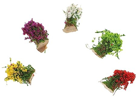 EXAOMBLE 5 pezzi Miniature Ornamentali Resina per Arbusti e Fiori per Decorazioni da Giardino e Sabbia Design Vivid e Facile Manutenzione
