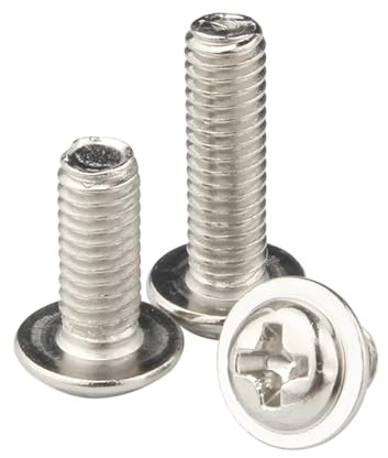 oavhvchg Tornillos de computadora con Brida, Cabeza Cruzada chapada, con arandela, M1.4, M1.7, M2, M2.5, 100/200 Unidades(6mm,M1.4-100Pcs)