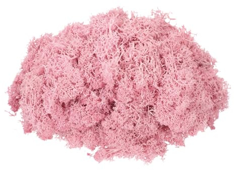 QUARKZMAN 3oz Musgo De Reno Preservado, Musgo Artificial Decorativo Rosa para Plantas En Maceta Manualidades Decoraciones De Interior Líquenes Centros De Mesa