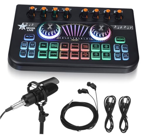 Kit de Micrófono X3-bm700 Tarjeta de Sonido y Mezclador | Negro, Metal y Plástico, Tecnología de Mezcla Baja Latencia, Uso para Gaming y Transmisión en Vivo