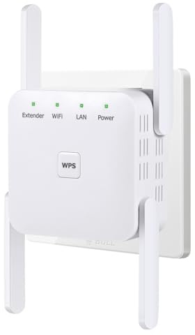 Tesref 2026 Neuestes WLAN Verstärker,WLAN Repeater 300 Mbit/s,hohe Leistung mit 4 Antennen,mit Repeater/AP-Modus,Verstärker mit Ethernet-Anschluss Signalverstärkung für alle Route