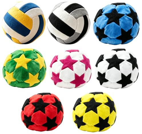 Generisch 8pcs Hacky Sack Bäll, Ultra Suede und Sandfüllung, Jonglierbälle, Dirtbag Hacky Sack Perfekt für Freestyle und Gruppenspiele, Gesellschaftsspiele & Koordinationstraining (8PCS)