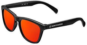 NORTHWEEK Kids Rocket - Gafas de Sol para Niño y Niña, Polarizadas, Negro/Rojo
