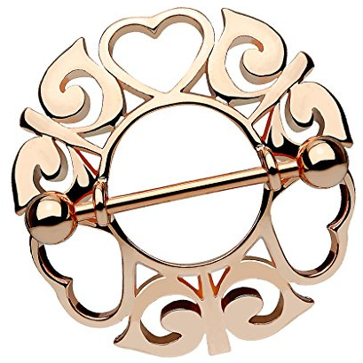 Piersando Brustwarzen Piercing Intimpiercing mit Tribal Herz Schild