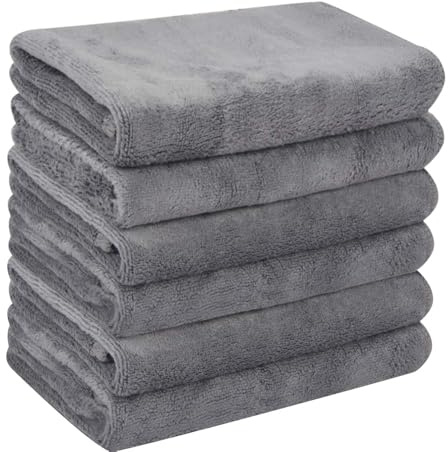 Mikrofiber ansiktshanddukar makeupborttagare dukar ansikte torkdukar tvätta handdukar ansiktstvätt ansiktstvätt handdukar supermjuka 30 cm x 30 cm 6-pack grå