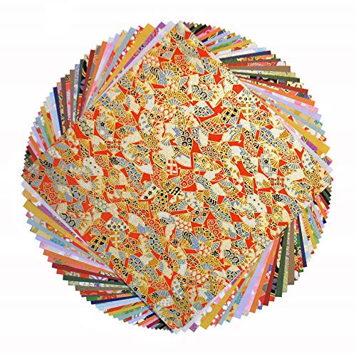 Yuzen Washi-Papier, 15 x 15 cm, japanisches Chiyogami-Origami, 80 Blatt, Sortiment (15 x 15 cm)