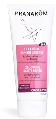 Pranarôm Circularom Gel Crème Jambes Légères Bio 100 ml | Apaise la sensation de jambes lourdes grâce aux huiles essentielles tonifiantes. Texture non grasse. Sans alcool.