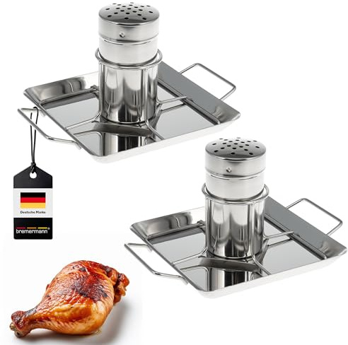 bremermann Hähnchenbräter // mit Aromabehälter, aus Edelstahl ca. 24,5 x 18,5 cm // BBQ-Hähnchen Hähnchenhalter Geflügelbräter (2)