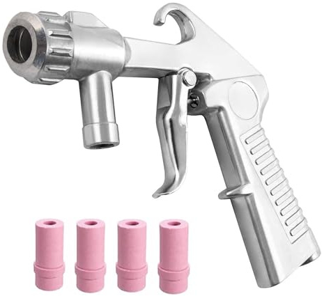 Sand Blaster Gun Kit, Air Siphon Sandblasting Sandblaster Feed Blast Gun Kit for Sandblast Blast Cabinet with Ceramic Nozzles