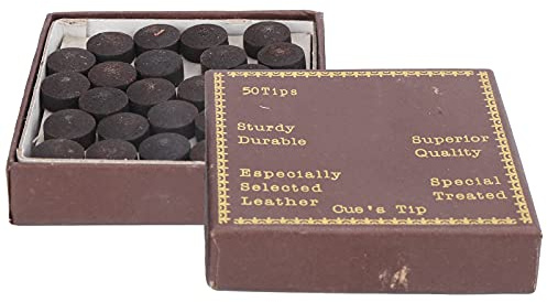 LANTRO JS Billard- und Snooker-Queue-Set – 50 rote Lederspitzen, 12 mm Größe, geeignet für acht und neun Ballspiele