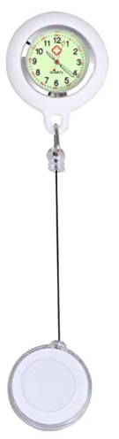 Hemobllo Montre Infirmière Motif Visage Souriant Facile à Porter à Clip Extensible en Alliage et Silicone Blanc pour Étudiants et Professionnels de Santé