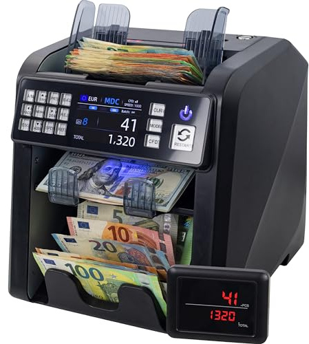 Jubula MV-600 Macchina conta banconote a denominazione mista | Selettore per banconote miste | EUR USD GBP ecc. | Conta soldi