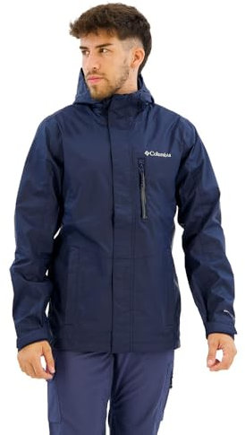 Columbia Pouring Adventure 3 Jacket, Giacca antipioggia impermeabile Uomo, Collegiate Navy, M