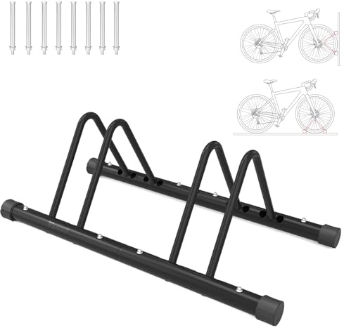 Wyxron Fahrradständer Boden, Diy Fahrradhalter Professional Fahrradhalterung Stahl Fahrrad Ständer Mit Abstandseinstellung/Mehrgliedriger Spleiß, für Mountainbike Rennrad MTB(2P)