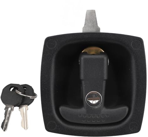 T-handtagslås i zinklegering, 16 x 11 x 9 cm, husbilsskal, T-handtag, låshandtag med 2 nycklar, T-handtag, låssats för husbilsvagn