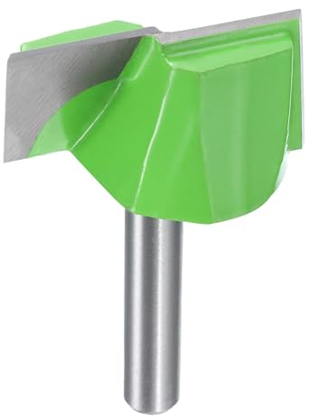 sourcing map Oberfräsen-Bit, 1/4-Zoll-Schaft, Hartmetallbestückt, Spoilboard-Oberflächen-Hobelfräser, CNC-Fräs-Bit für Plattenabflachung, Holzbearbeitung, 32 mm Durchmesser, 16 mm Tiefe