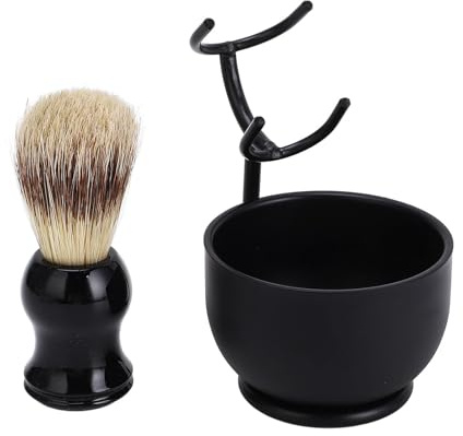 Ensemble de Soins de la Barbe, Brosse avec une Belle Poignée, Performance Améliorant la Mousse pour les Voyages à Domicile, Kit de Toilettage de la Barbe avec Support