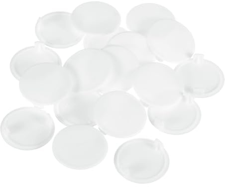 sourcing map Hinge Hole Covers, 28Pcs 38mm(1-1/2) ID - Plastic Concealed Hinge Hole Cover Round Flush Type Plug Cap for Furniture Cabinet Cupboard (White)