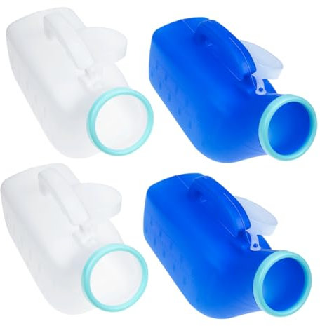 Ipetboom 4stücke Tragbares Urinal Für Männer Aus Kunststoff Reise-urinalflasche Mit Großem Fassungsvermögen Geeignet Für Senioren Erwachsene Krankenhäuser Reisen Outdoor Oder Camping