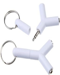 OSALADI Stereo Splitter Audio Adapter y Shaped Headphone Connector for Players Jack Splitter Cable White