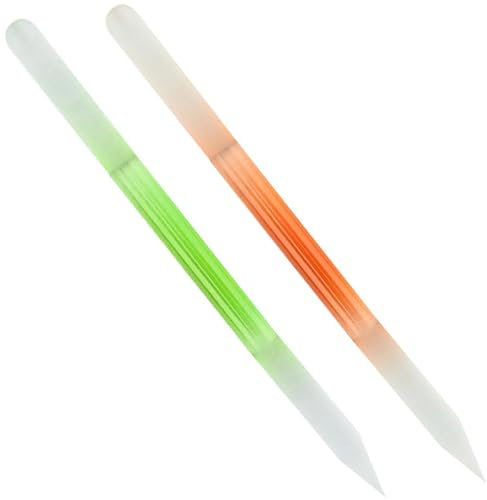 GIONAR 2pcs Nagelhautentferner, Glasfeile für Nägel, Cuticle Pusher, Nagelfeile Glas Grün und Orange, Ngelfeile Glas Hochwertig Fingerspitzenfeile für Hornhaut und trockene Haut