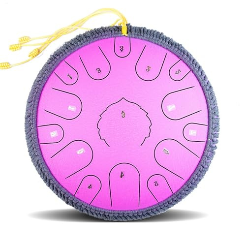 SXTYYH Stahlzungentrommel 6,10,12,14 Zoll Chakra-Trommel for Regen Mit Zubehör for Erwachsene Kinder Anfänger Meditation, Yoga, Handpan Instrument(14 inches,A)