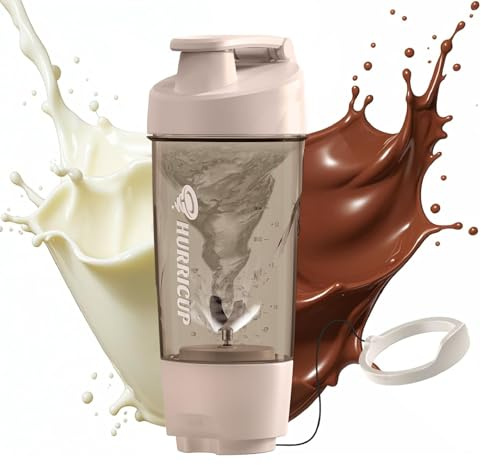 Hurricup Protein Shaker 650ml Manuelle Mischtechnik Ohne Schaum BPA-Frei | Klumpenfrei ohne Schütteln durch Seilzug. Auslaufsicher, spülmaschinengeeignet & portabel für Fitnessstudio, Büro & Outdoor