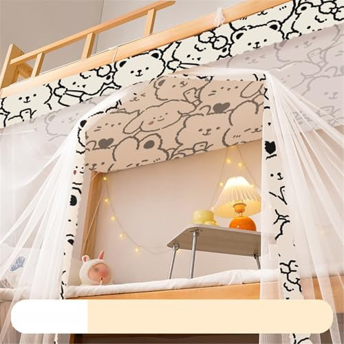 HAJHI Student Schlafsaal Bettvorhang Hochbett Druck Moskitonetze Vorhang Hochbett Universal Kinderbetten Aufenthaltsraum Bett Vorhang Staubdicht Gärten(1m,Animal)