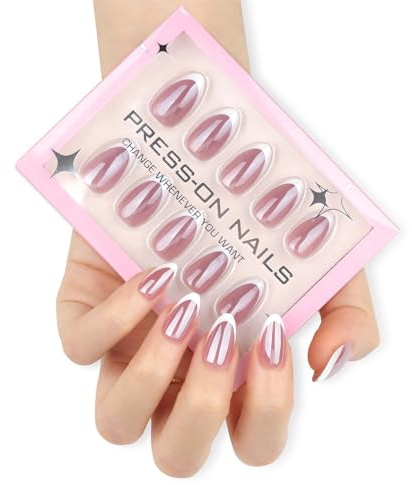 XFSRG Tips per Unghie Finte Premium Bellezza Manicure e Pedicure Decorazioni per Unghie Stile Francese Elegante per Tutte le Occasioni