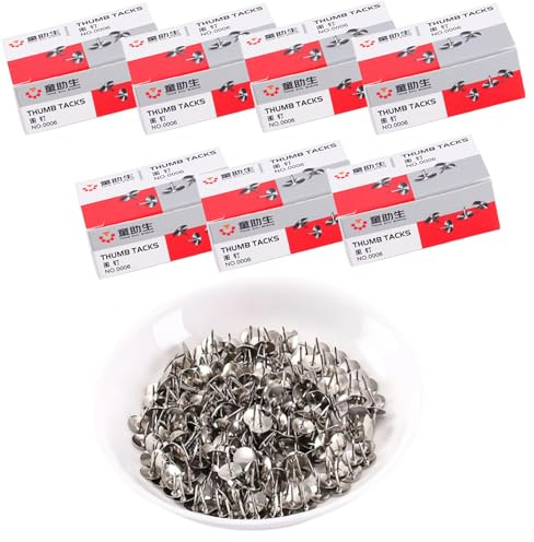 560 Stück Leichte Reißzwecken aus rostfreiem Edelstahl (Silber, 3/8 Zoll) – Büro-Reißzwecken für Pinnwand, Korktafel, Poster & Wanddekoration – Runde Metall-Reißnägel mit Spitze für Sicheren Halt, Ide