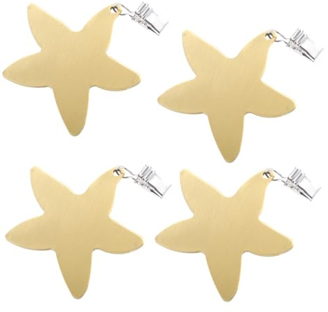 MUCKLILY Pinzas para Mantel en Forma de 4 Piezas de Acero Inoxidable Dorado