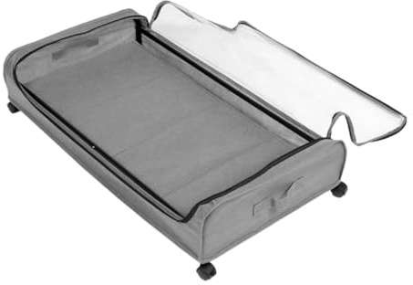 Gatuida Organizador De Almacenamiento Para Ropa Debajo Cama Con Ruedas, Caja Grande Transparente Gris, Contenedor Plegable Para Dormitorios Pequeños, Almacenamiento Funcional Para Edredones y Ropa